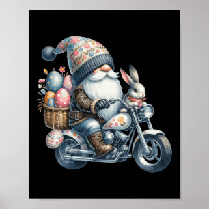 Poster Happy Easter Day Bunny Spring Gnome Easter Egg Hun