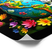 Poster Happy easter earth day 2026 bunny world map easter (Coin)