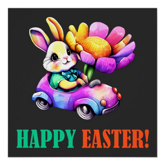 Poster Happy Eggster - Florals (Devant)