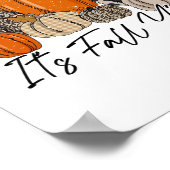 Poster Happy Fall Y’all Citrouille Leopard Son Fall Yall (Coin)
