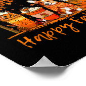 Poster Happy Fall Y'all Automne Corgi Halloween Citrouill (Coin)