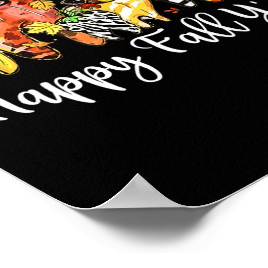 Poster Happy Fall Y'all Citrouille Tooth Lepard Zebra Hal (Coin)