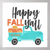 Poster Happy Fall Y'all Décor pour l'automne