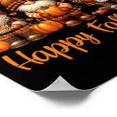 Poster Happy Fall Y'all Gnome Citrouille Automne Thanksgi (Coin)