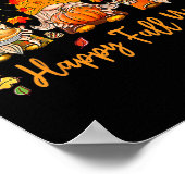 Poster Happy Fall Y'all Gnome Citrouille Automne Thanksgi (Coin)