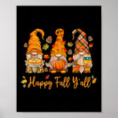 Poster Happy Fall Y'all Gnome Citrouille Automne Thanksgi (Devant)