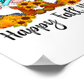 Poster Happy Fall Y'all Gnome Leopard Citrouille Funny Au (Coin)