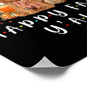 Poster Happy Fall Y'all Poodle Dog Café Citrouille Fall A (Coin)