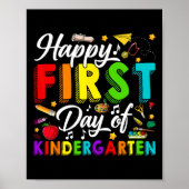 Poster Happy First Day Of Kindergarten Back To School Boy (Devant)