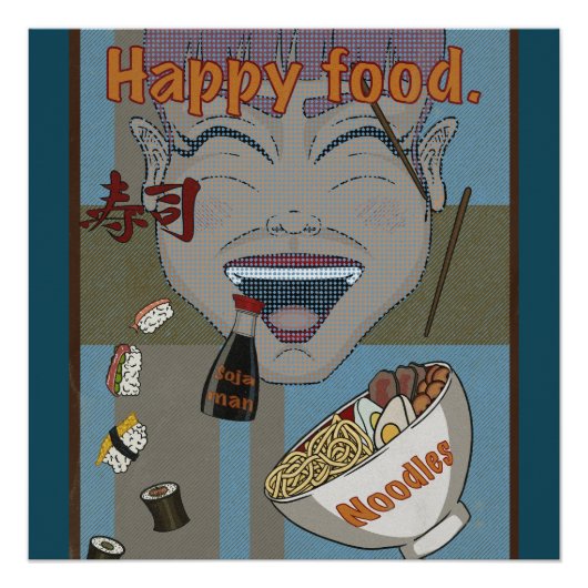 Poster Happy food (Devant)