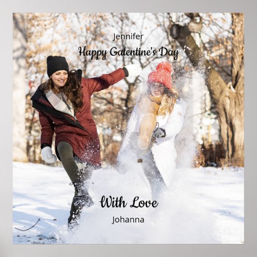 Poster Happy Galentine's Day Custom Photo Best Friends (Devant)