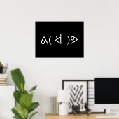 Poster Happy Gary ᕕ( ᐛ )Meme Emoticon Text Art (Bureau à domicile)