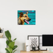 Poster Happy German Shepherd Dog (Bureau à domicile)