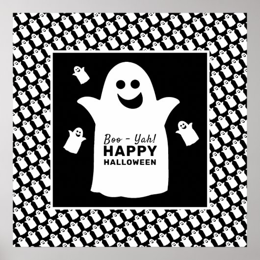 Poster Happy Ghost, Black Halloween Party (Devant)