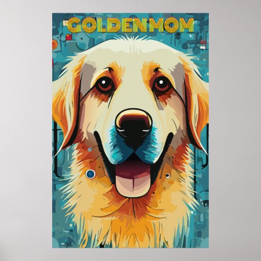 Poster Happy Golden Retriever (Devant)