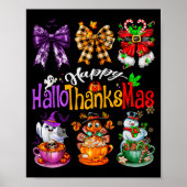 Poster Happy Hallothanksmas Coquette Bow Coffee Latte Can (Devant)