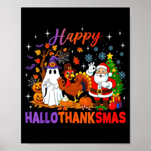 Poster Happy Hallothanksmas Halloween Thanksgiving 67 Chr (Devant)
