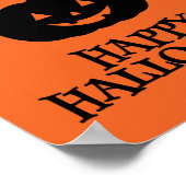 Poster Happy Halloween Citrouille Bat Minimal (Coin)