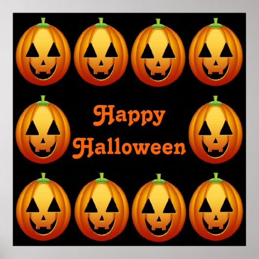 Poster Happy Halloween Citrouilles (Devant)