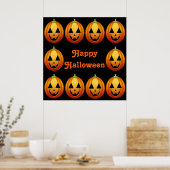 Poster Happy Halloween Citrouilles (Cuisine)