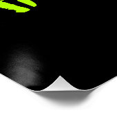 Poster Happy Halloween néon vert noir éffrayant Typograph (Coin)