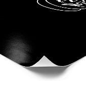 Poster Happy Halloween noir blanc éffrayant (Coin)