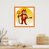 POSTER "HAPPY HALLOWEEN" PETIT DIABLE (Cuisine)
