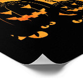 Poster Happy Halloween Silhouette Chat noir et amis (Coin)