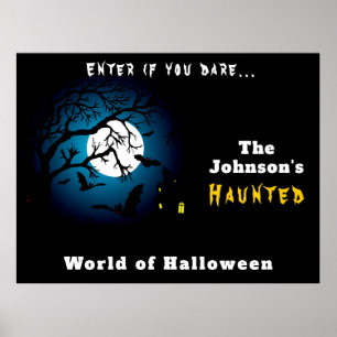 Poster Happy Halloween Welcome to Scary Haunted House