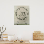 Poster Happy Hamster Drawing - Art Print (Cuisine)