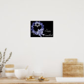 Poster Happy Hanoukka Blue Wreath / Star Designed Print (Cuisine)