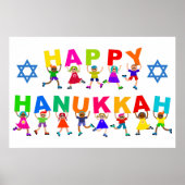 Poster Happy Hanoukka mignon dessin Diverse Kids Texte (Devant)