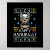 Poster Happy Hanukcat Ugly Hanoukka Sweater Maine Coon Ca (Devant)