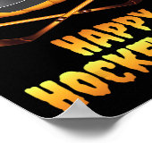 Poster Happy Hockeyween Citrouille de hockey manger Puck  (Coin)