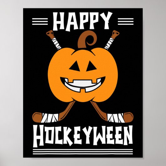 Poster Happy Hockeyween Joueur de hockey sur glace Hallow (Devant)