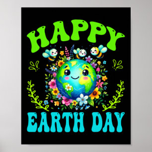 Poster Happy Jour des terres Chemise mignonne Jour des te