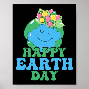 Poster Happy Jour des terres Chemise mignonne Jour des te