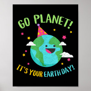 Poster Happy Jour des terres Go Planet Funny Professeur d