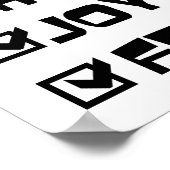 Poster Happy Joyous Free Slogan Citation amusant Texte gr (Coin)