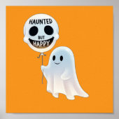 Poster Happy Kawaii Ghost with Skull Balloon (Devant)
