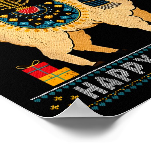 Poster Happy Llamakah Funny Ugly Hanukkah Sweater Llama P (Coin)