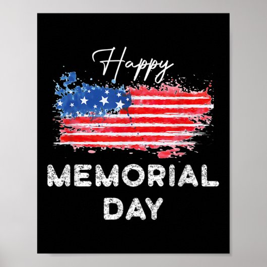 Poster Happy Memorial Day Design élégant (Devant)