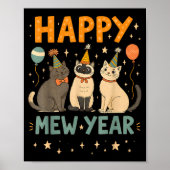 Poster Happy Mew Year Cat Party  (Devant)