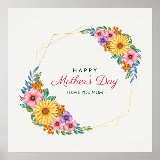 Poster Happy Mother's Day - I Love You Mom (Devant)