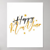 Poster Happy New Year 2022 Design with Glittered Letter (Devant)