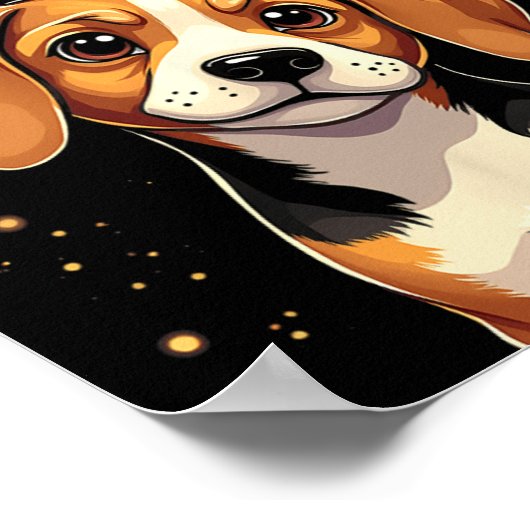 Poster Happy New Year 2025 Eve Firework Dog Funny Beagle (Coin)