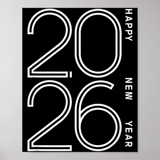 Poster Happy New Year 2026 Celebration Eve Party Men Wome (Devant)