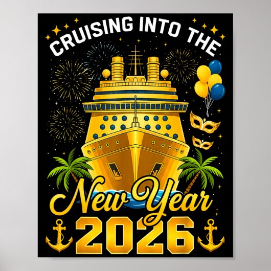 Poster Happy New Year 2026 Cruising Into The New Year 202 (Devant)