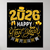 Poster Happy New Year 2026 Fireworks Countdown New Years (Devant)