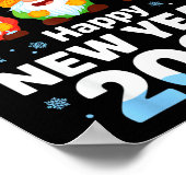 Poster Happy New Year 2026 Gnome With Fireworks And Champ (Coin)